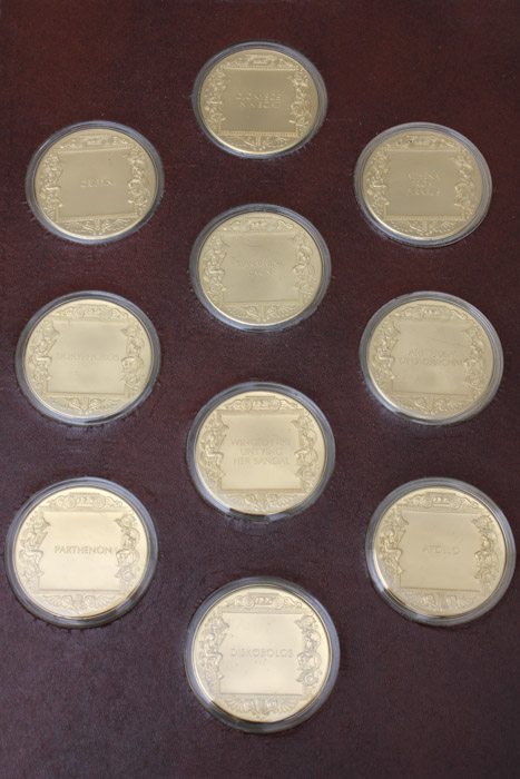 "The Art Treasures of Ancient Greece" 24K Gold and Bronze Art Medal Set Published by the Franklin Mint