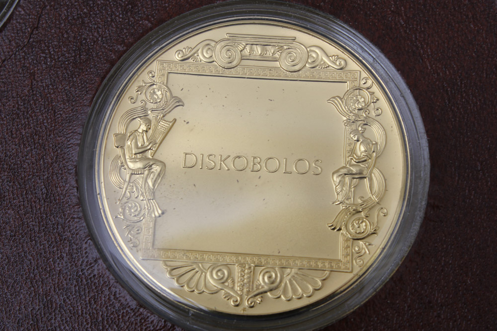 "The Art Treasures of Ancient Greece" 24K Gold and Bronze Art Medal Set Published by the Franklin Mint