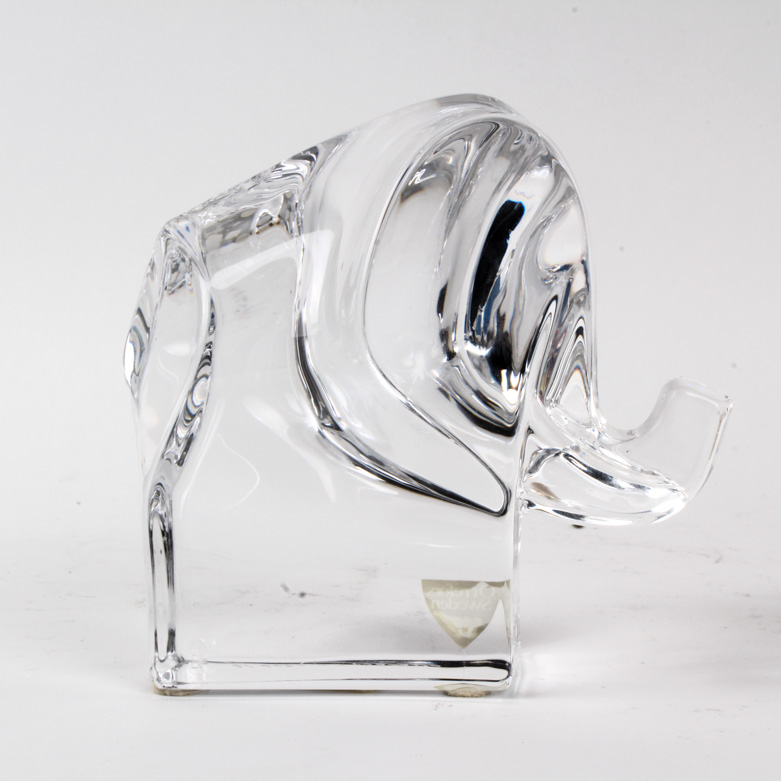 Orrefors Crystal Elephant Figurine