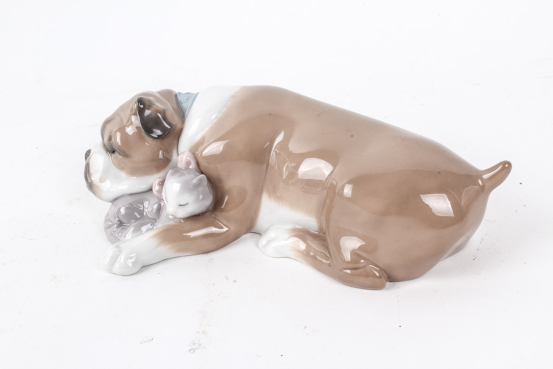 Lladró Painted Porcelain Figurine "Unlikely Friends"