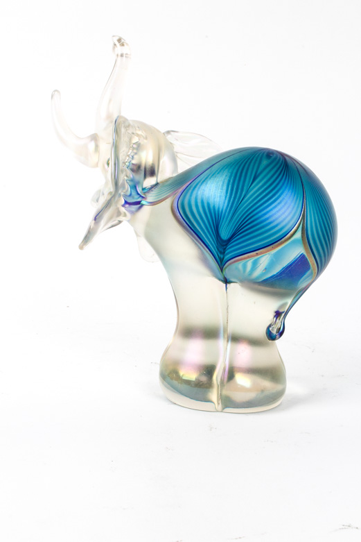 Stuart Abelman Art Glass Elephant Figurine