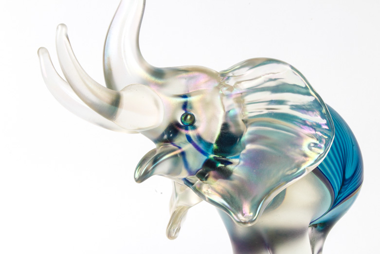 Stuart Abelman Art Glass Elephant Figurine