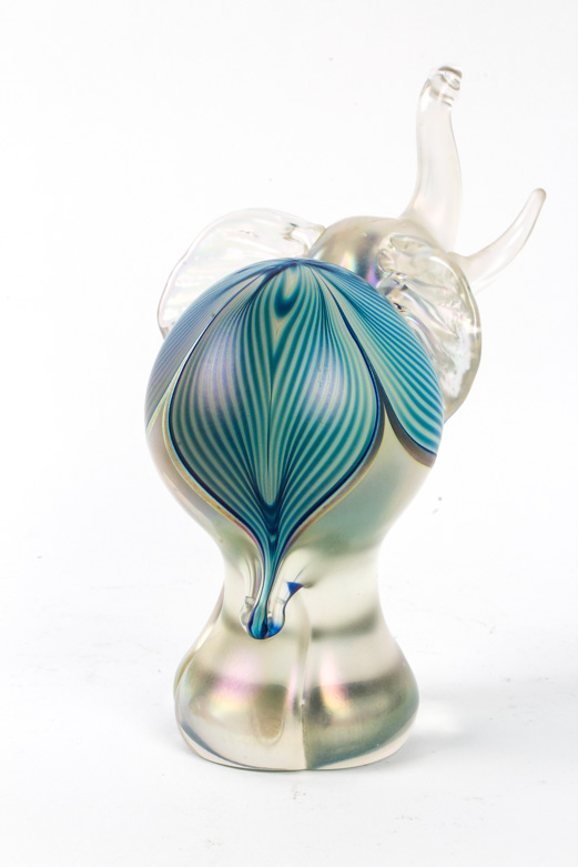 Stuart Abelman Art Glass Elephant Figurine