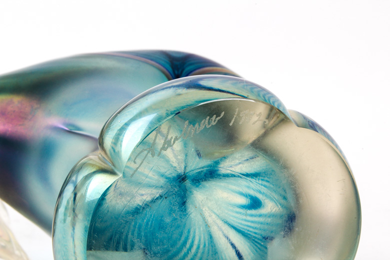 Stuart Abelman Art Glass Elephant Figurine