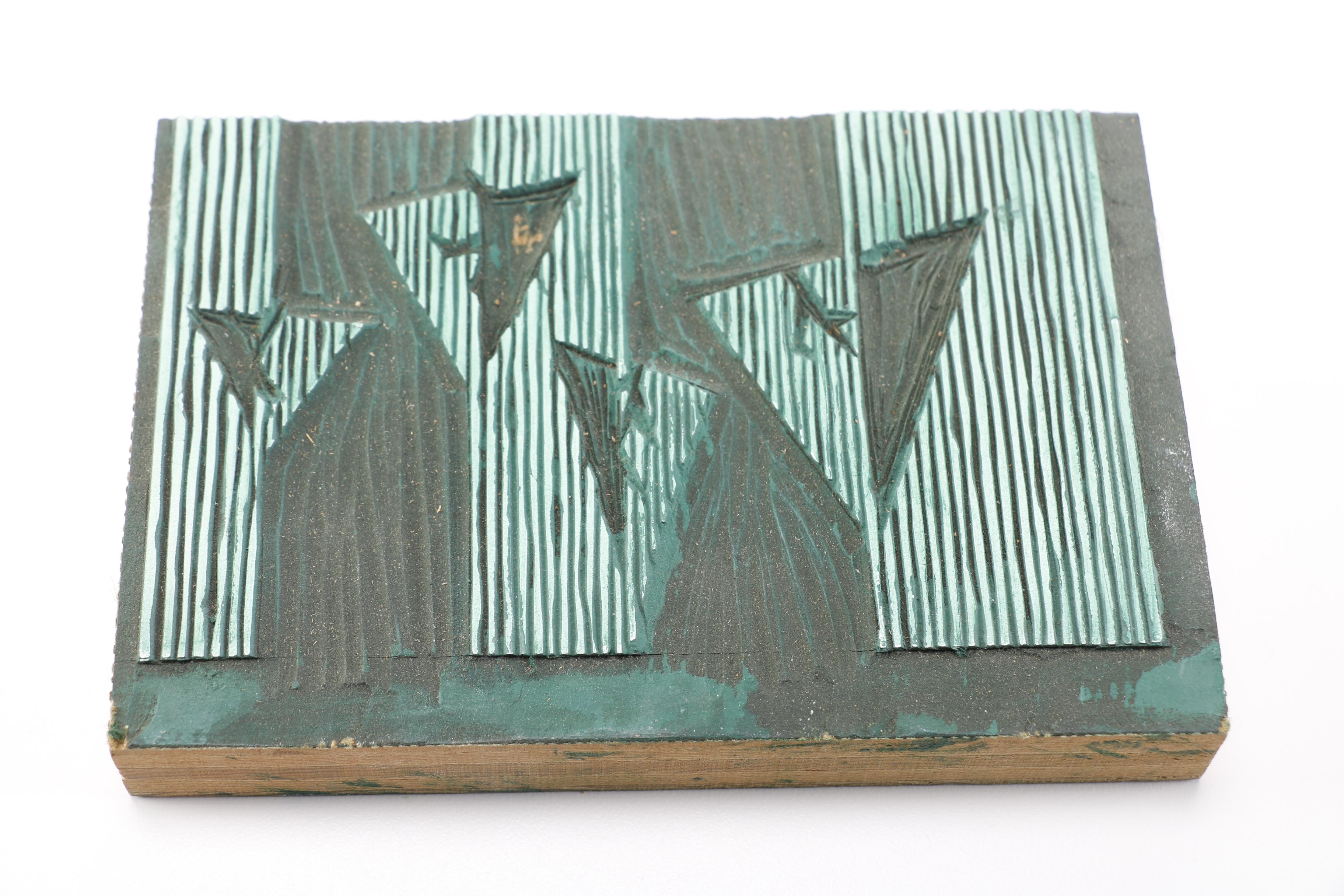 Assortment of Art Supplies Including F. Weber Linoleum Blocks