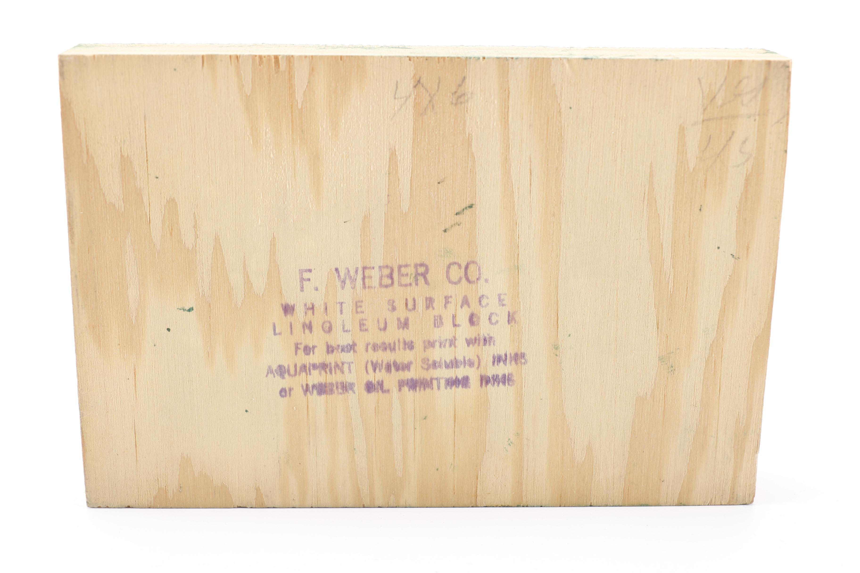 Assortment of Art Supplies Including F. Weber Linoleum Blocks