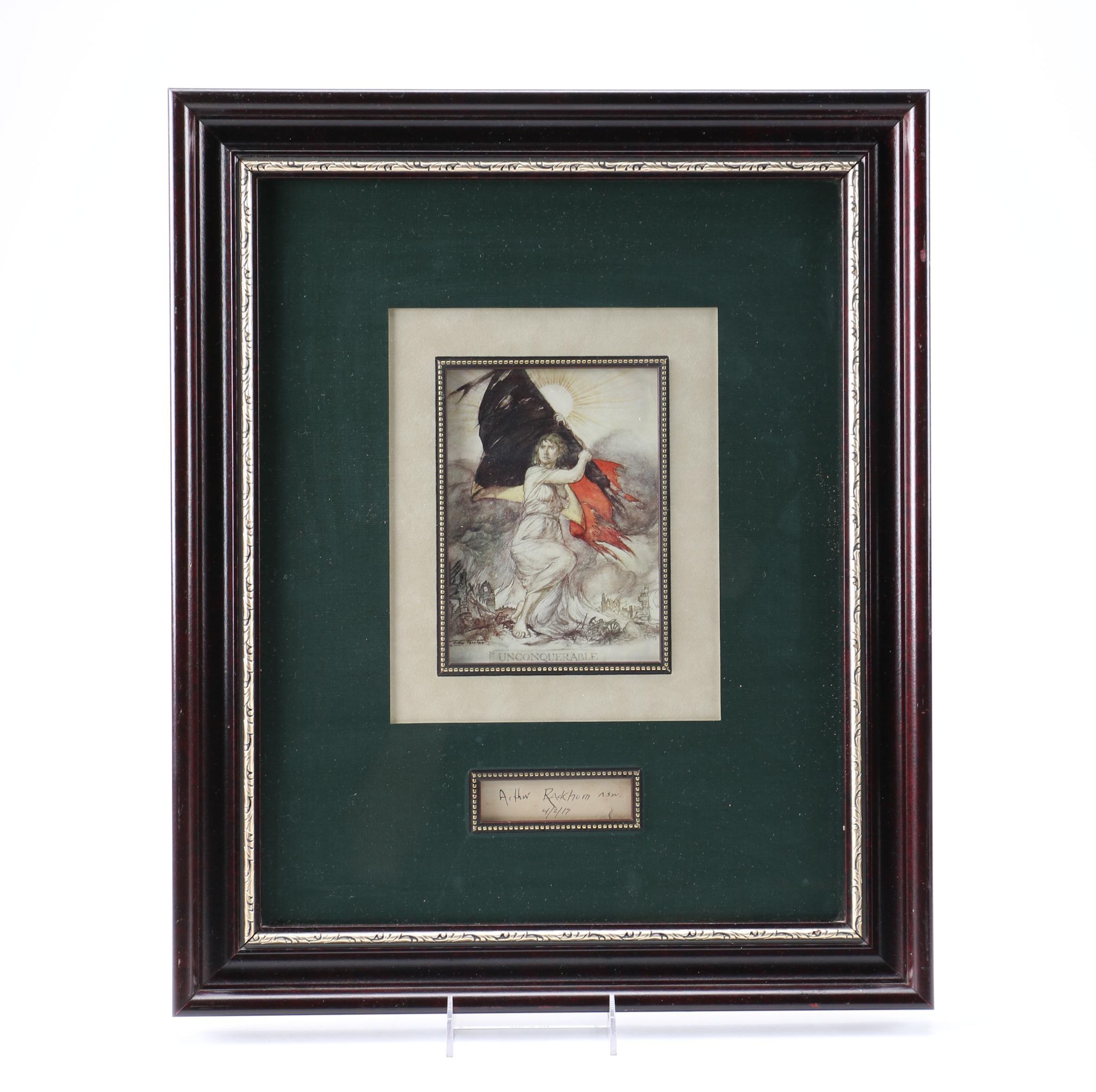 Arthur Rackhom "Unconquerable" Offset Lithograph