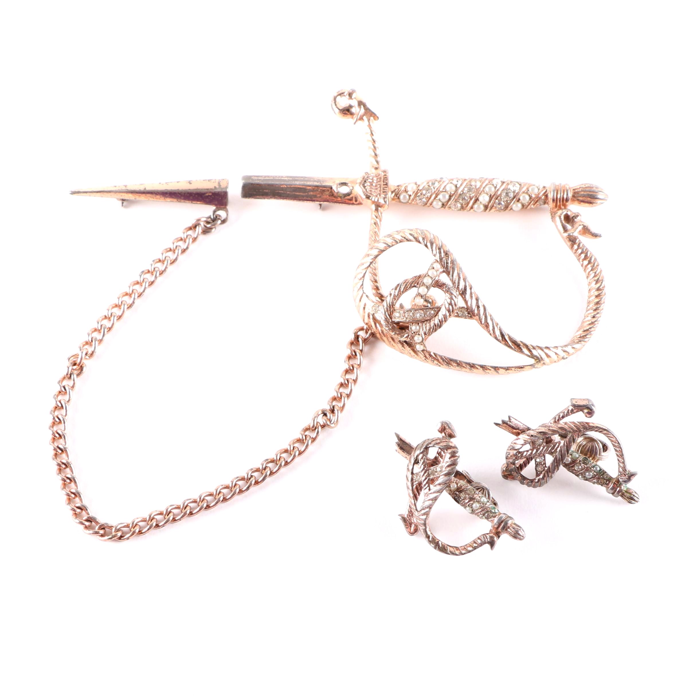 Nettie Rosenstein Sterling Dagger Demi Parure