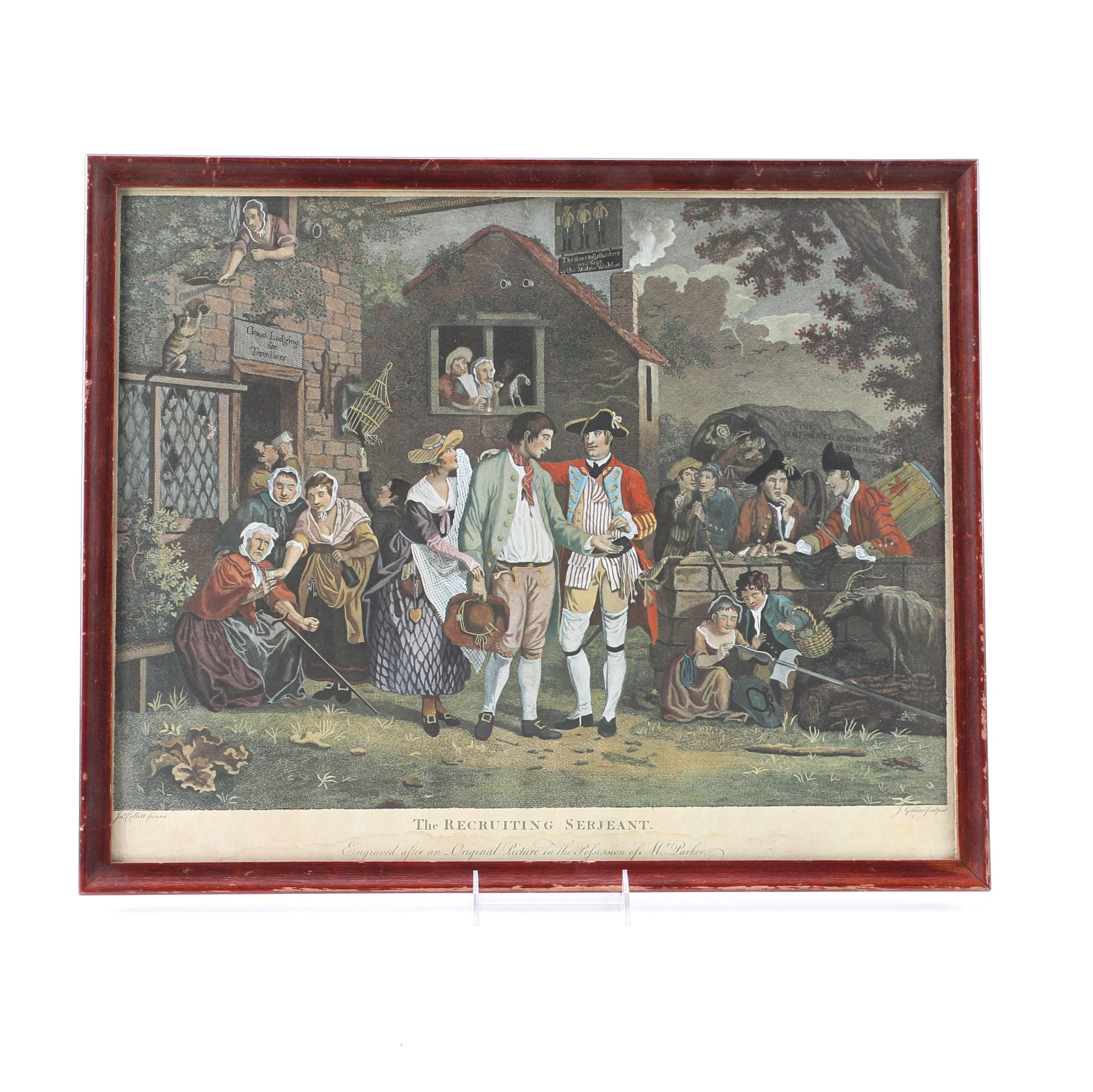 John Collett Offset Lithograph "The Recruiting Serjeant"