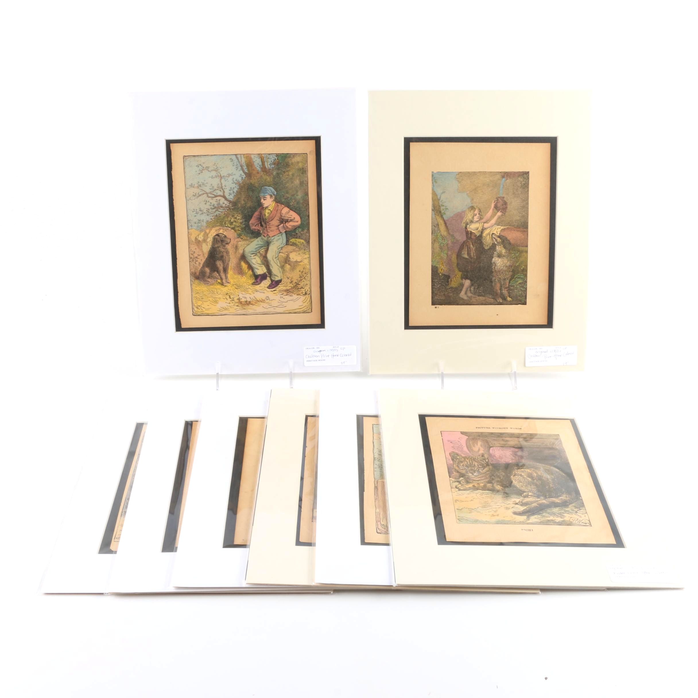 Collection of Mid-19th Century Hand-Colored Prints