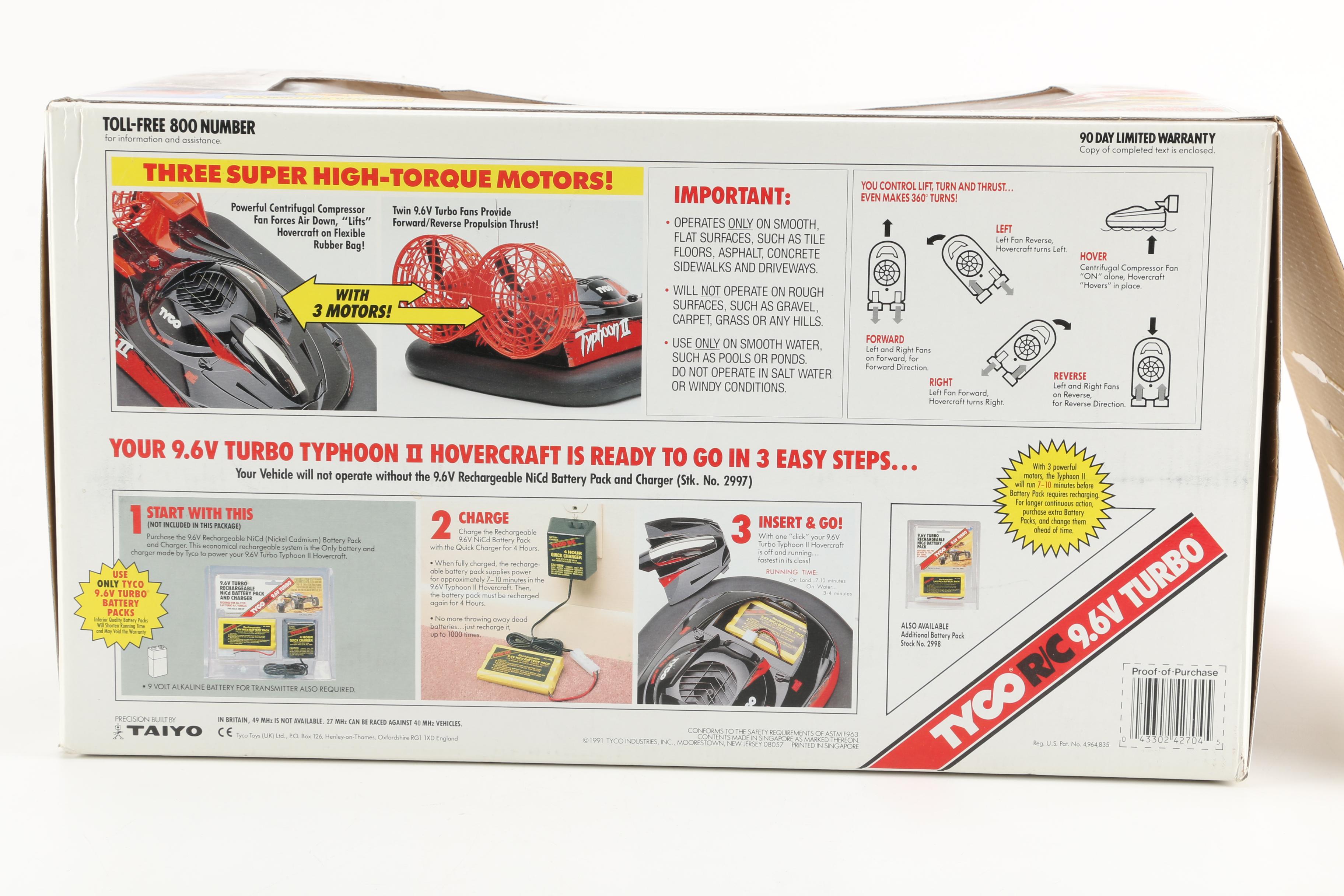 Tyco Typhoon II RC Hovercraft