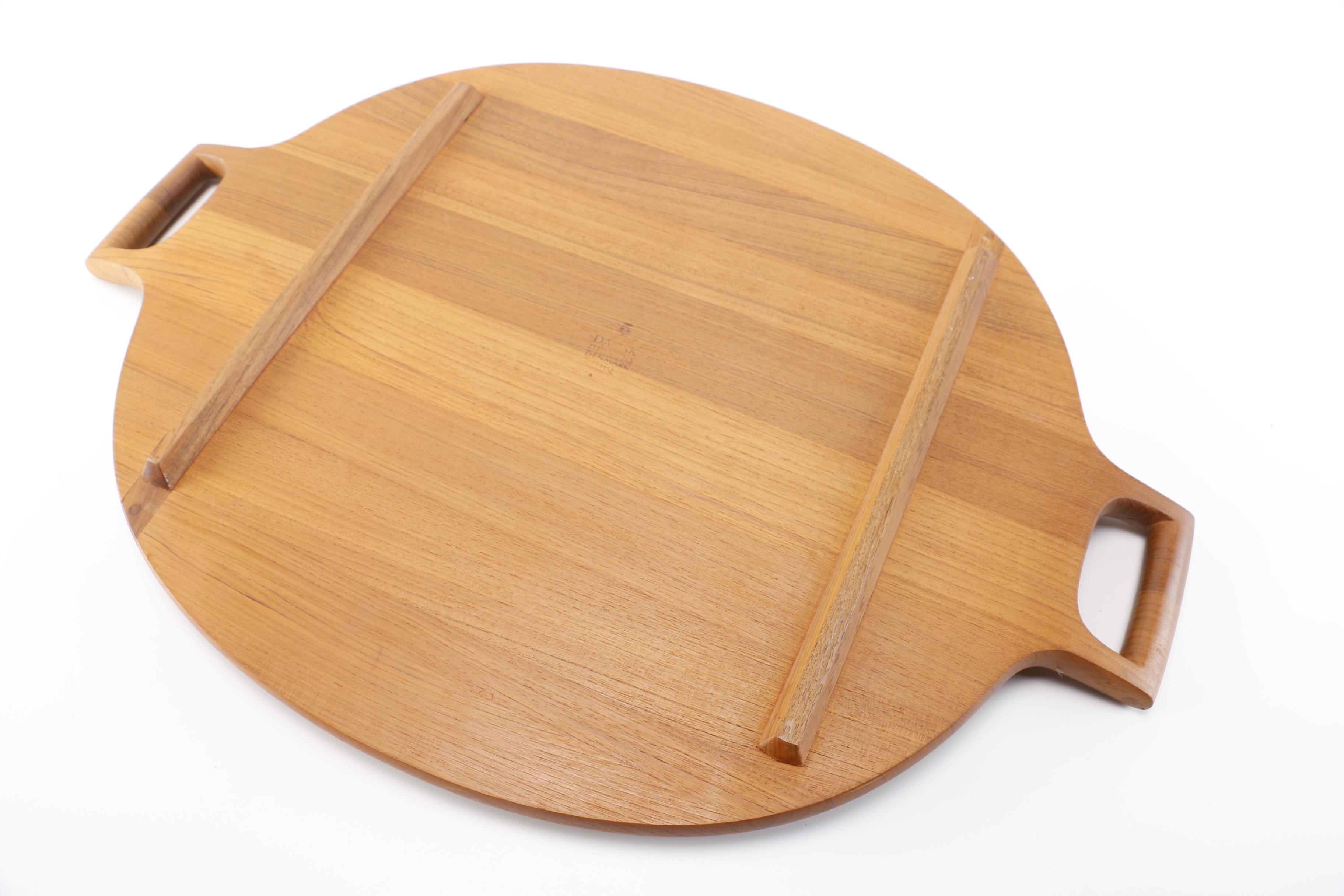 Modern Wooden Tray and Ice Bucket by Dansk