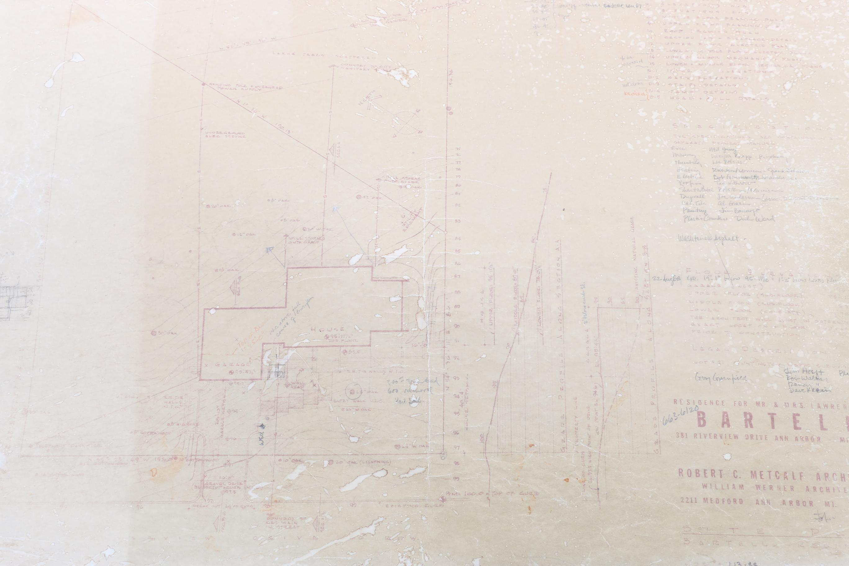 Robert C. Metcalf Mid Century Modern Architectural Plans