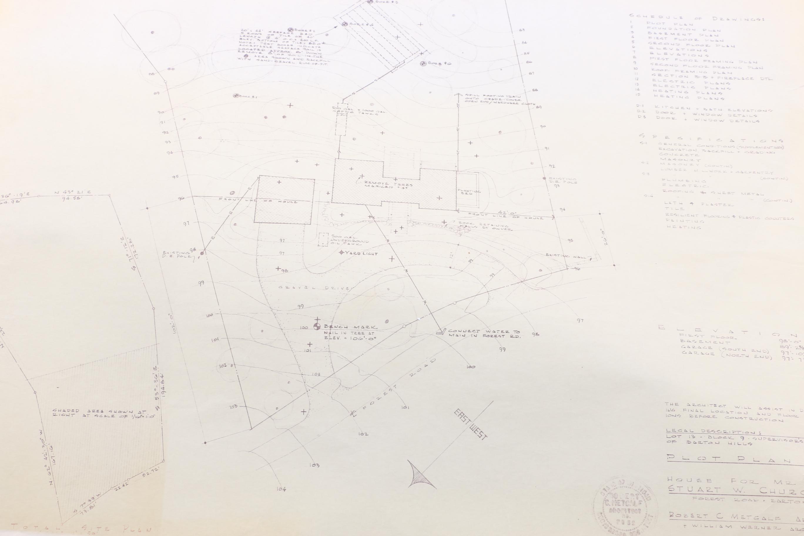 Robert C. Metcalf Mid Century Modern Architectural Plans