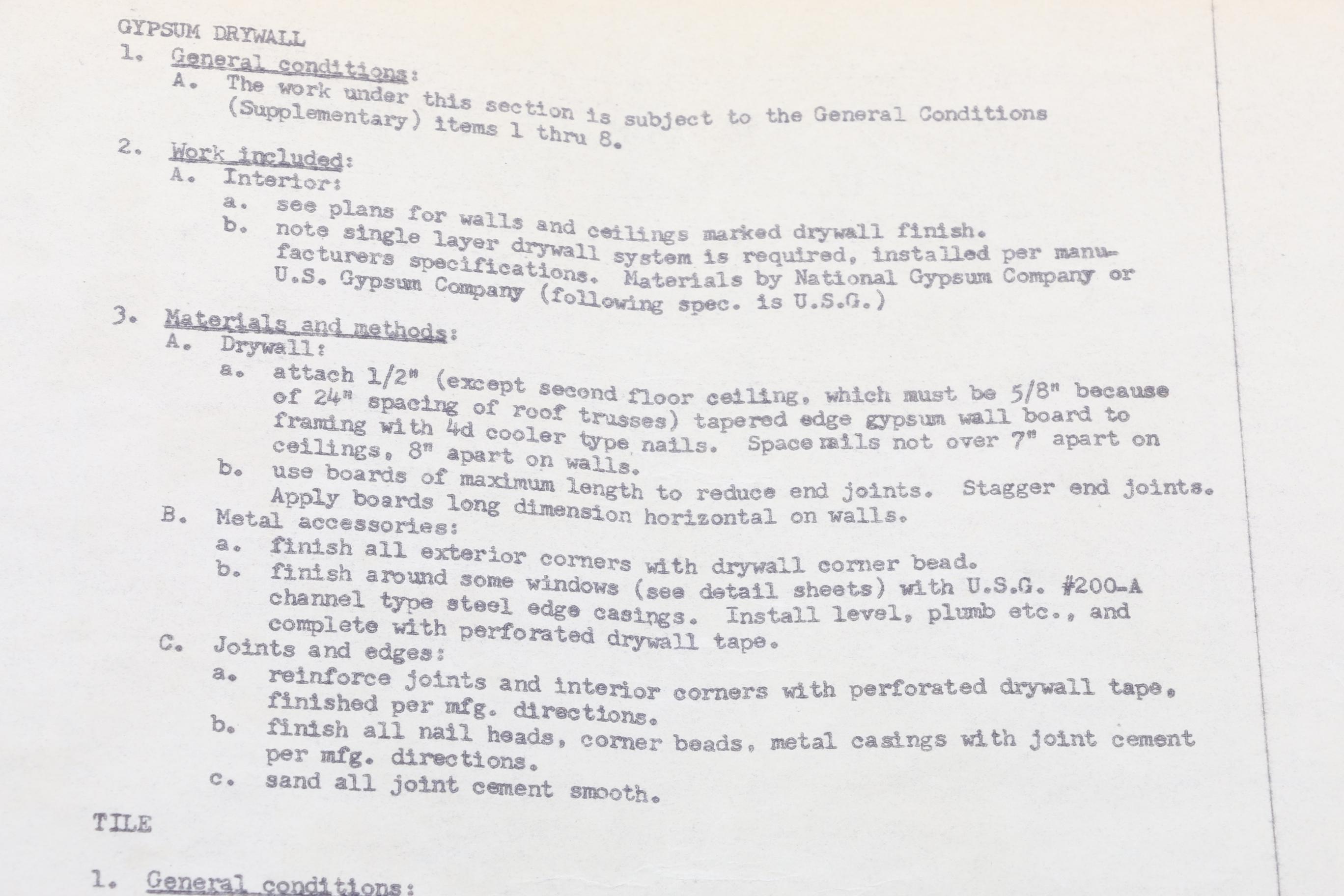 Robert C. Metcalf Mid Century Modern Architectural Plans