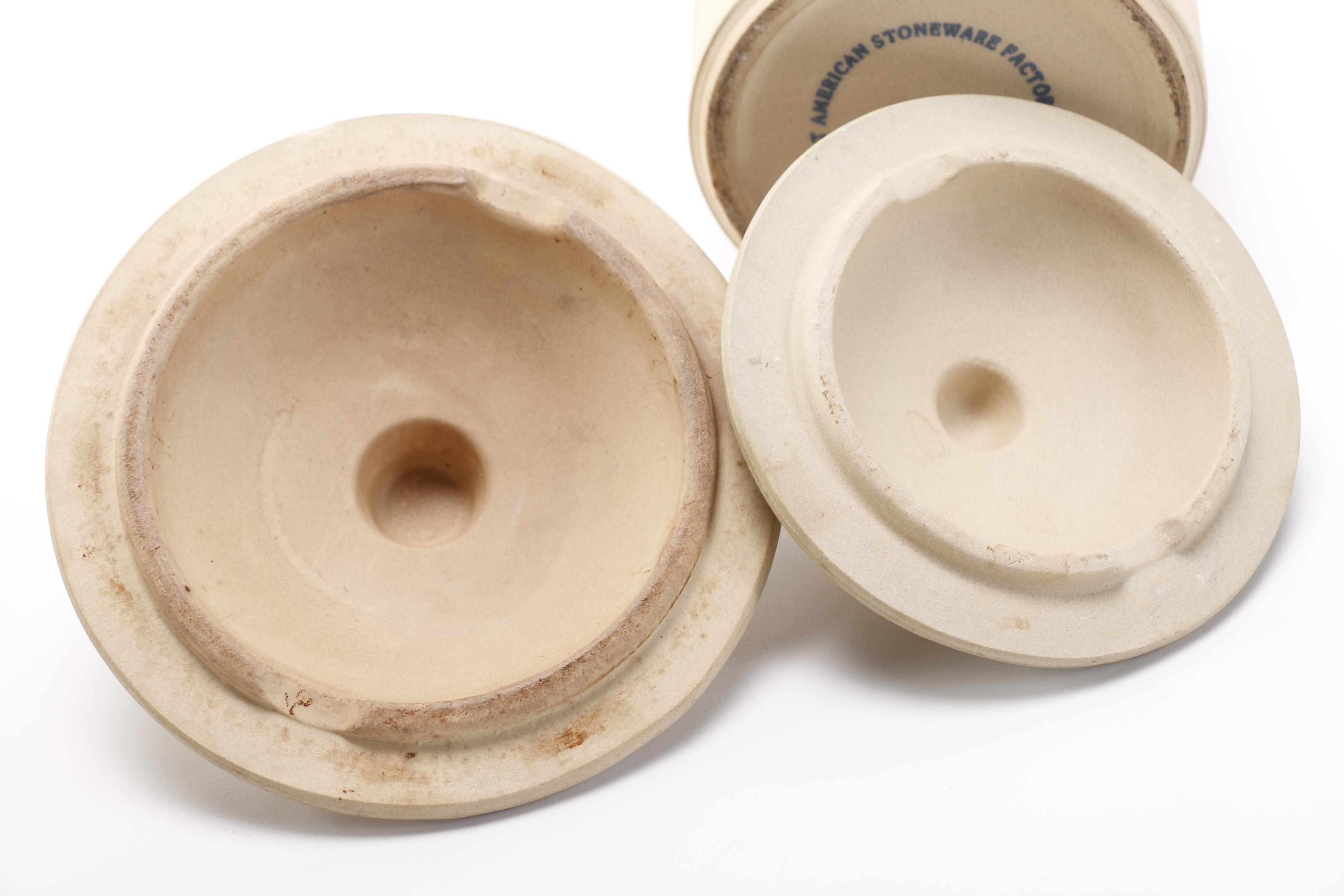 Four Great American Stoneware Factory Earthenware Canisters