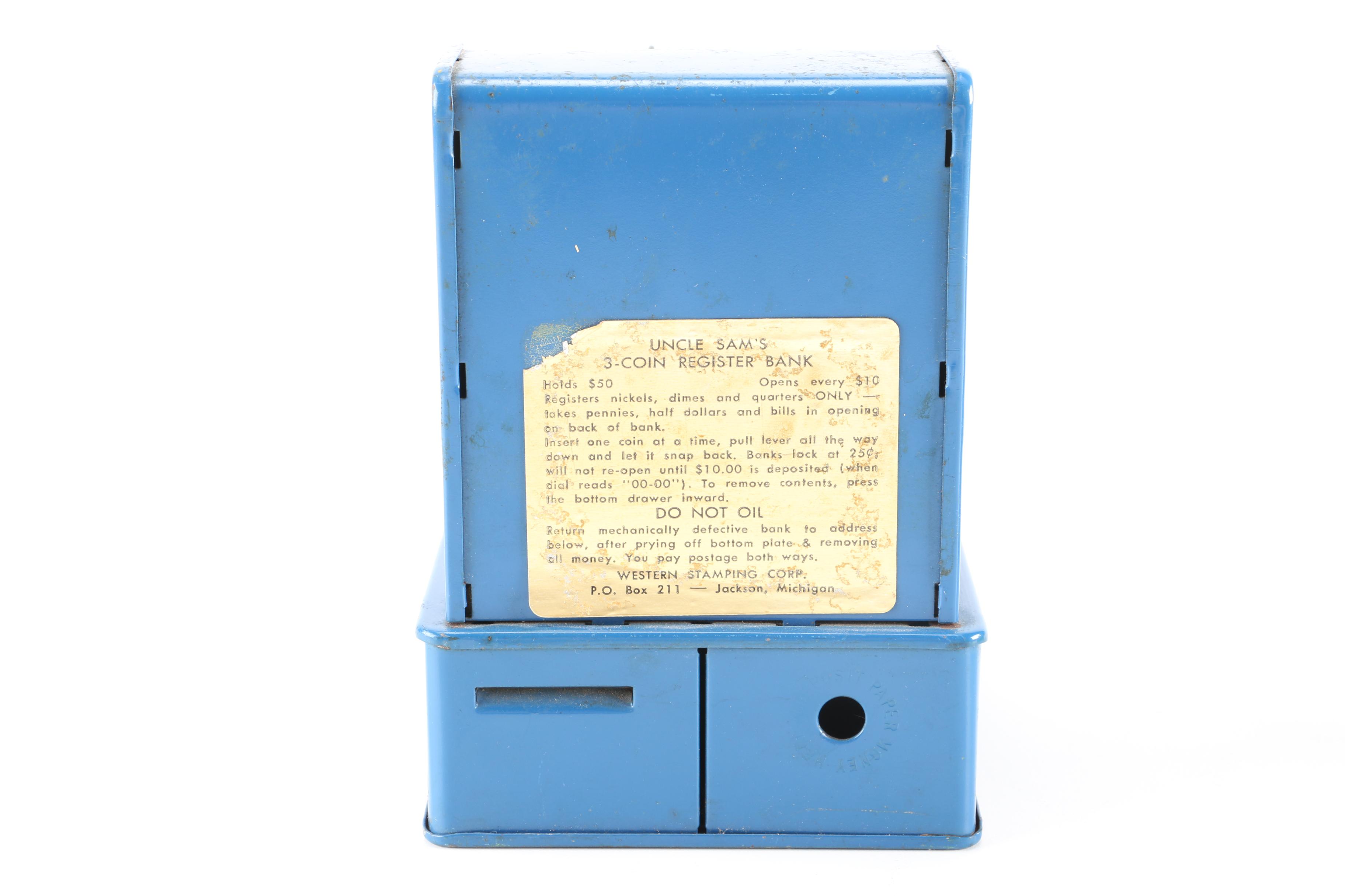 Uncle Sam's 3 Coin Register Toy Banks