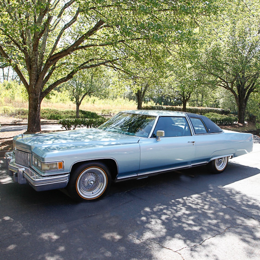 Blue 1975 Cadillac Coupe DeVille