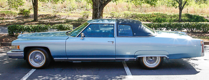 Blue 1975 Cadillac Coupe DeVille