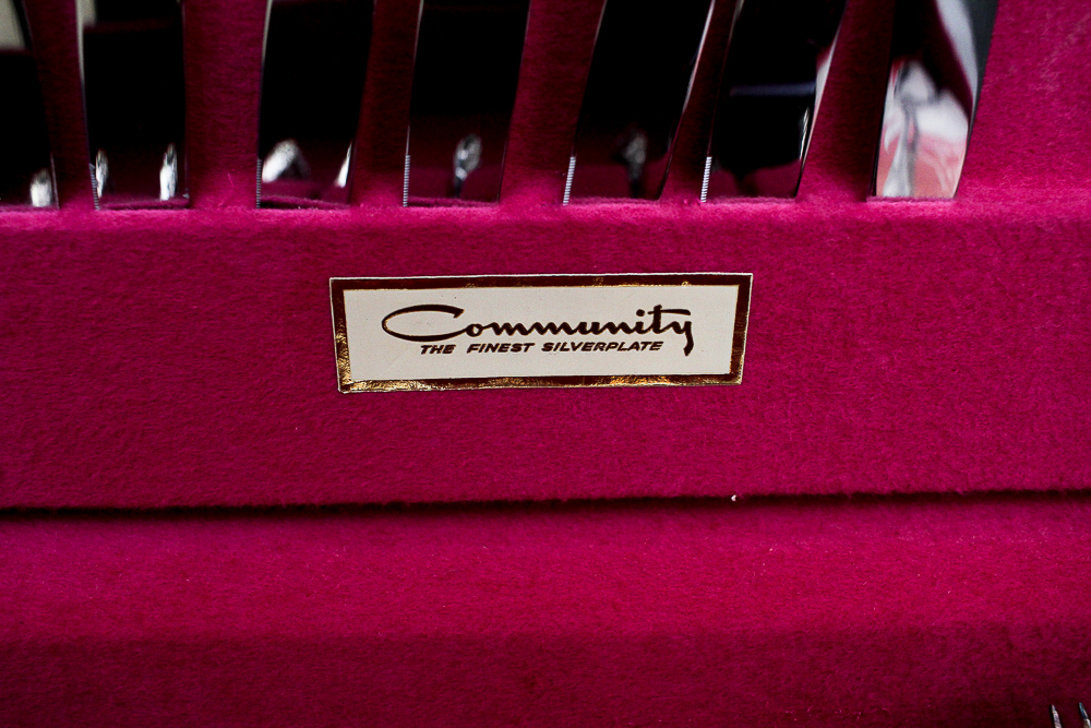 Community "White Orchid" Silver Plated Flatware Set Community