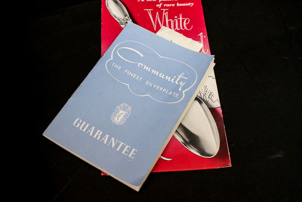 Community "White Orchid" Silver Plated Flatware Set Community