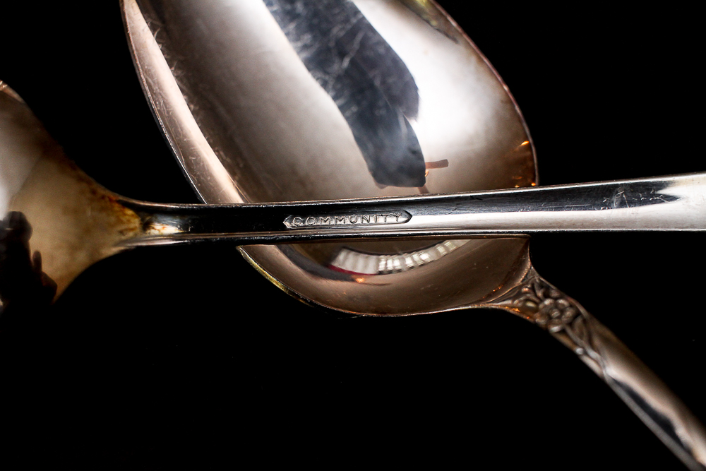 Community "White Orchid" Silver Plated Flatware Set Community