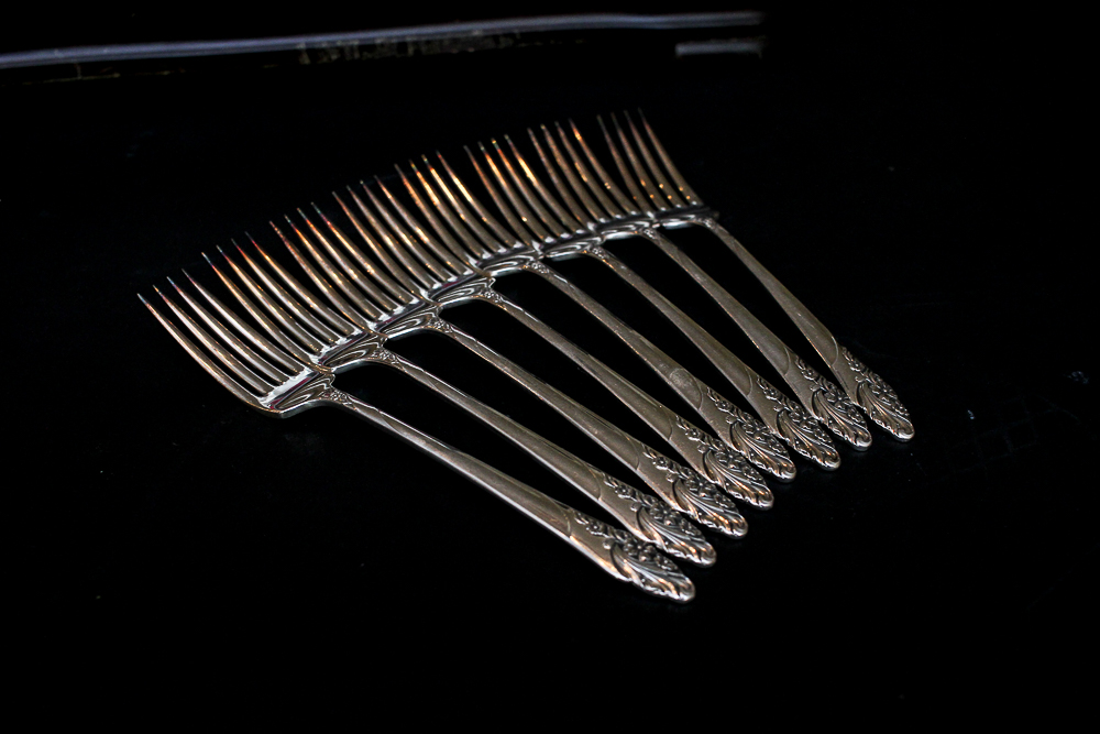 Community "White Orchid" Silver Plated Flatware Set Community