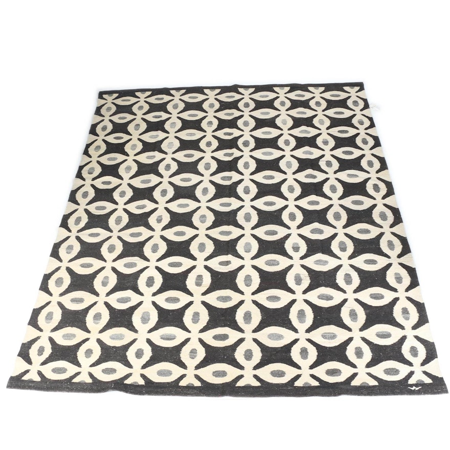 Handwoven Abstract Floral Soumak Style Area Rug