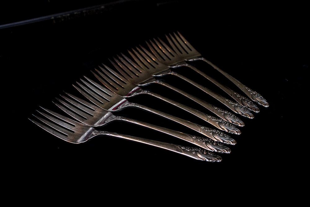 Community "White Orchid" Silver Plated Flatware Set Community