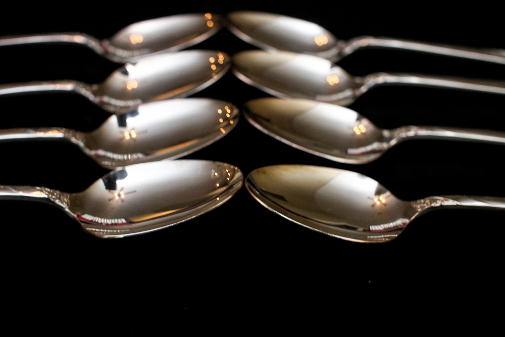 Community "White Orchid" Silver Plated Flatware Set Community