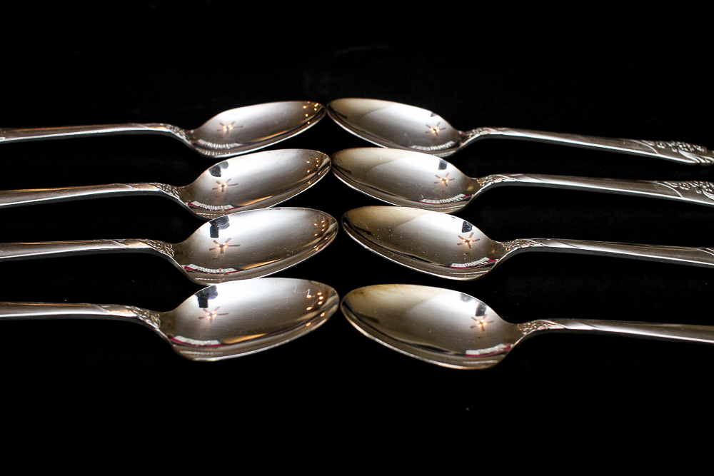 Community "White Orchid" Silver Plated Flatware Set Community