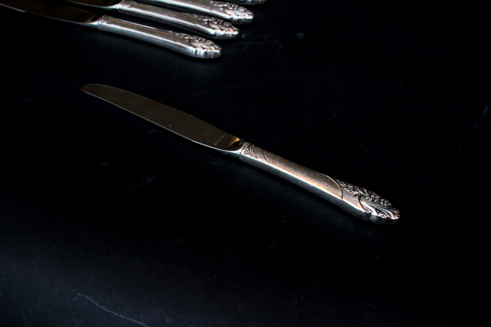 Community "White Orchid" Silver Plated Flatware Set Community