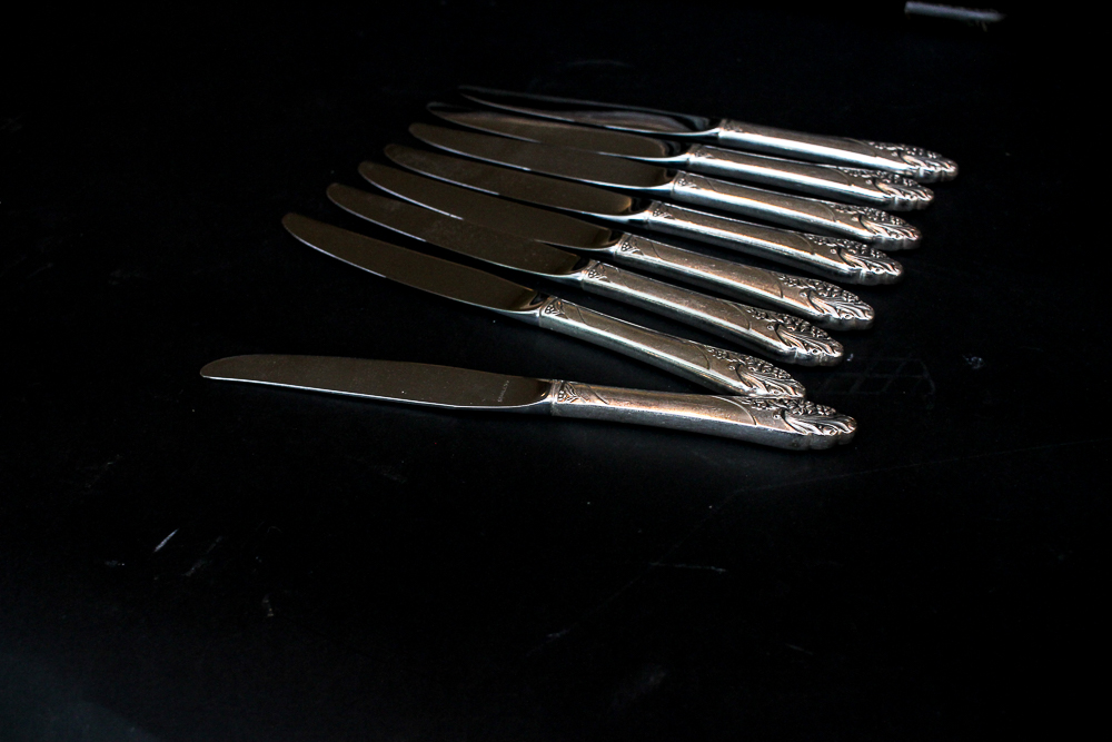 Community "White Orchid" Silver Plated Flatware Set Community