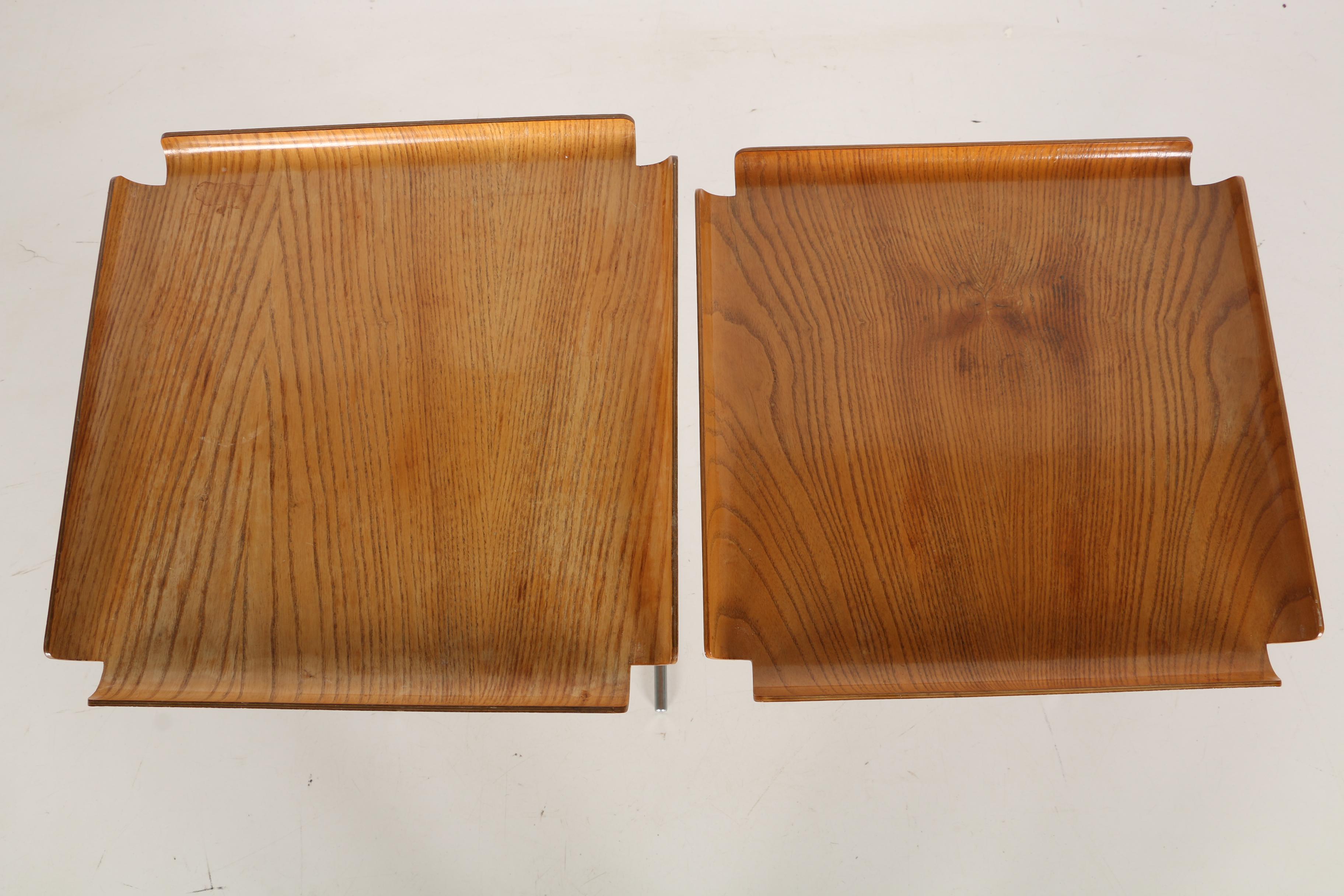 Mid Century Modern "4950" Bentwood Tray Tables by George Nelson for Herman Miller With Invoice