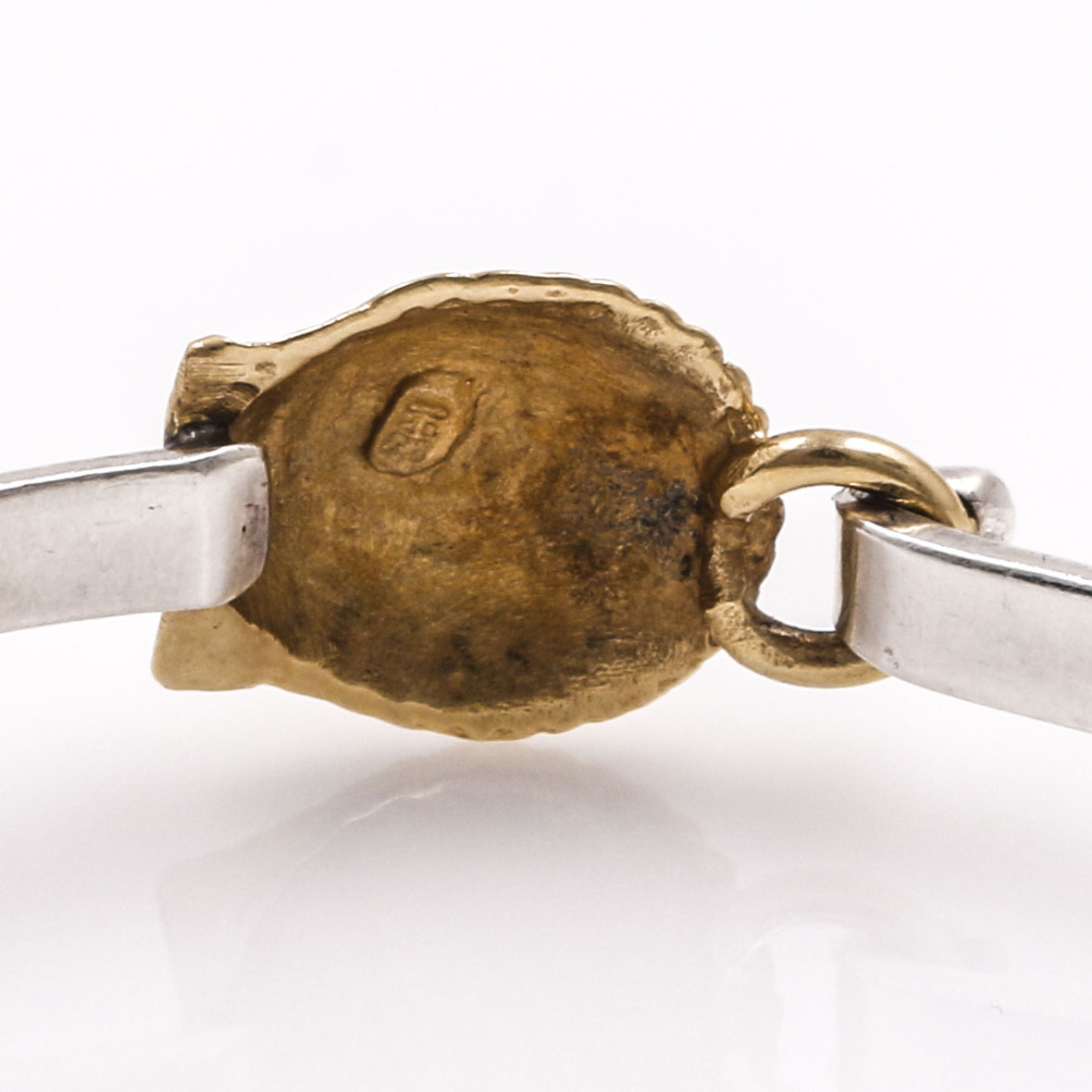 Caribbean-Inspired Sterling Silver and 14K Yellow Gold Shell Motif Hook Bracelet