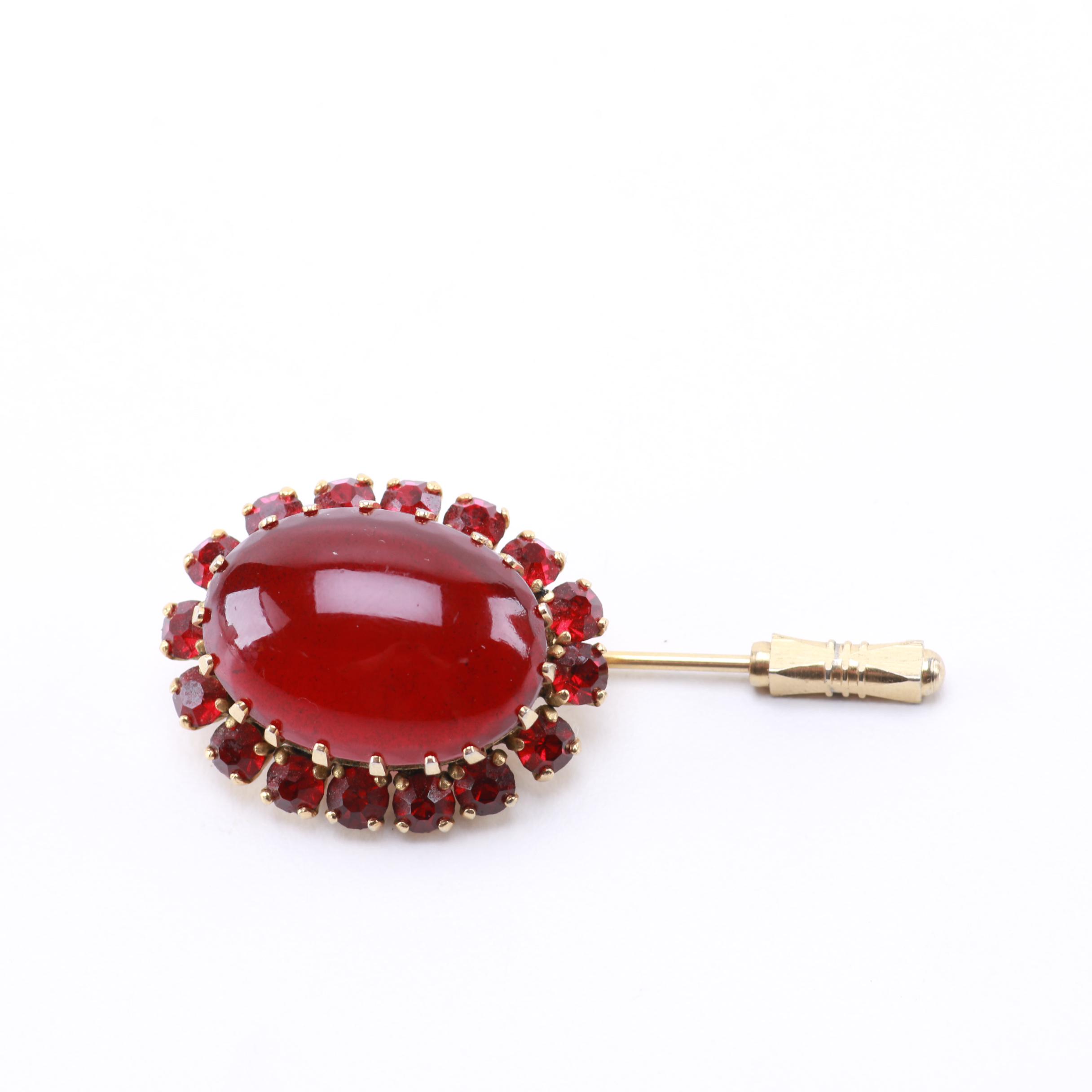 Vintage Schreiner New York Pin With Rhinestones