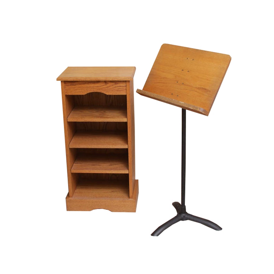 Music Stand and Small Bookcase