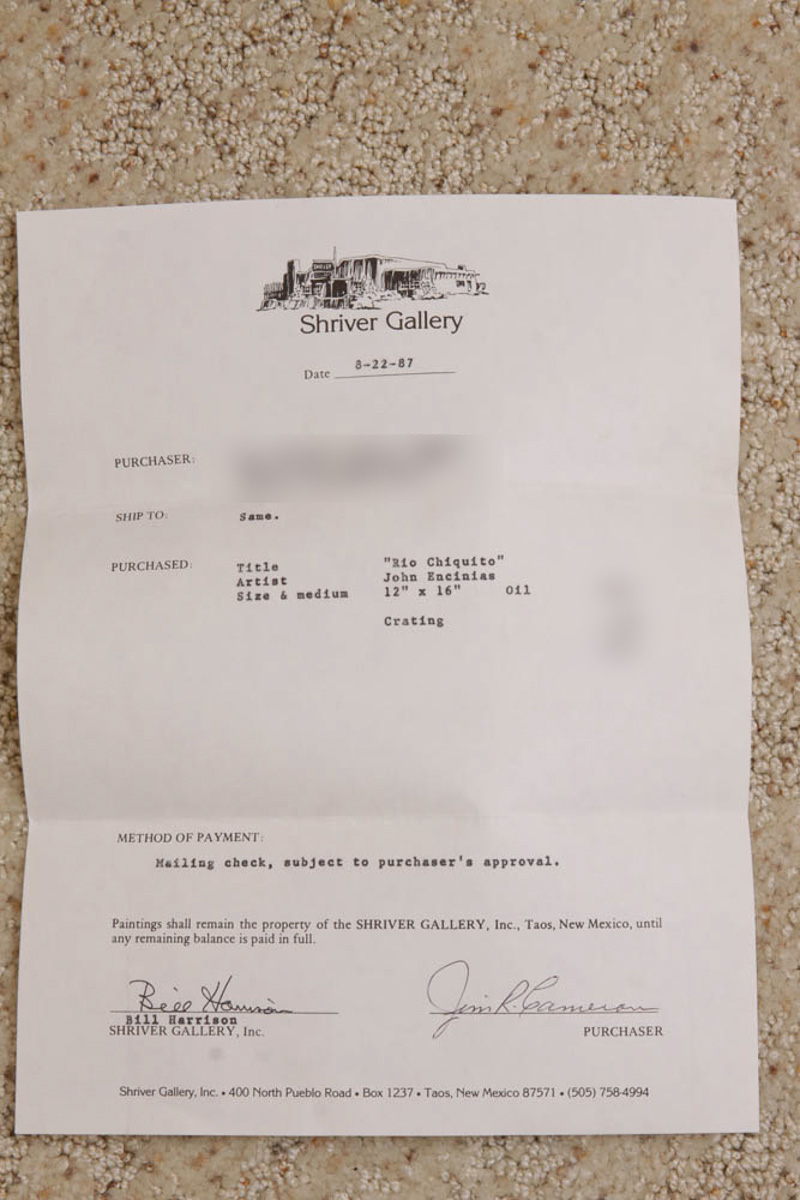 John O. Encinias Original Oil Painting "Rio Chiquito"