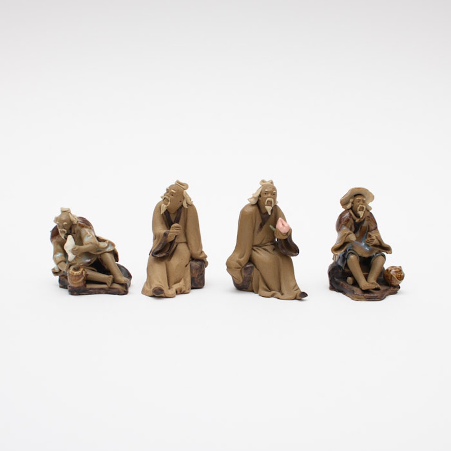 Four Chinese Shiwan Ware Figurines