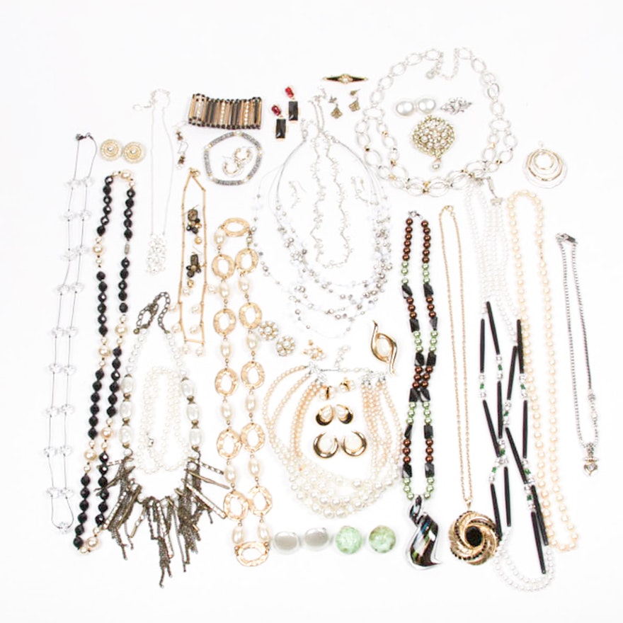 Bead and Faux Pearl Costume Jewelry Collection