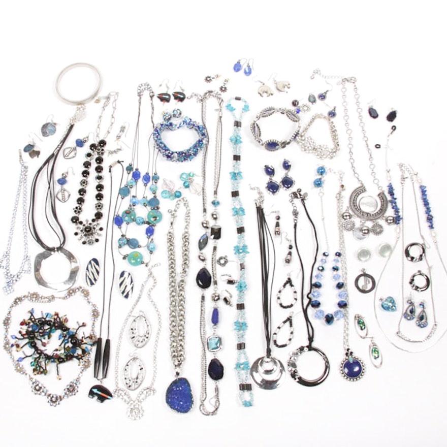 Collection of Blue Costume Jewelry