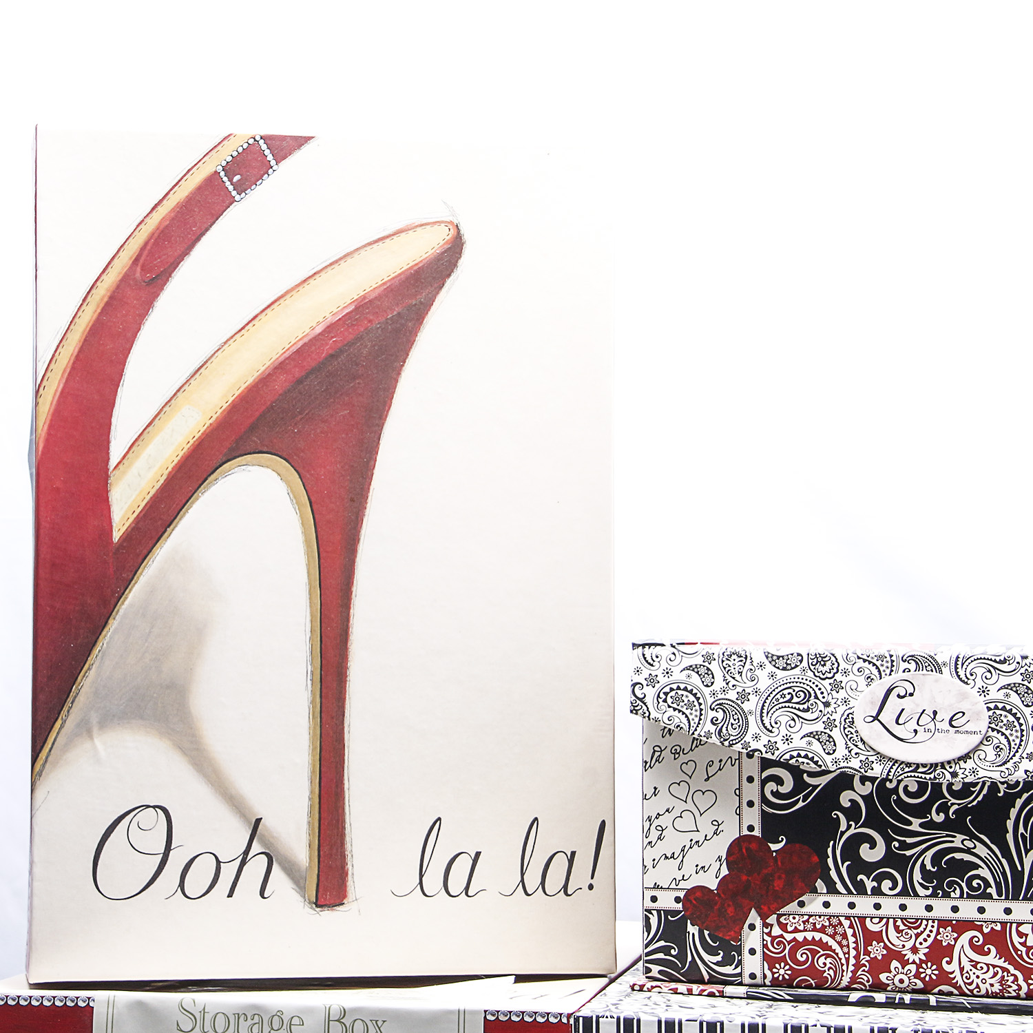 Collection of Storage Boxes, Decorative Pillows, and Home Decor