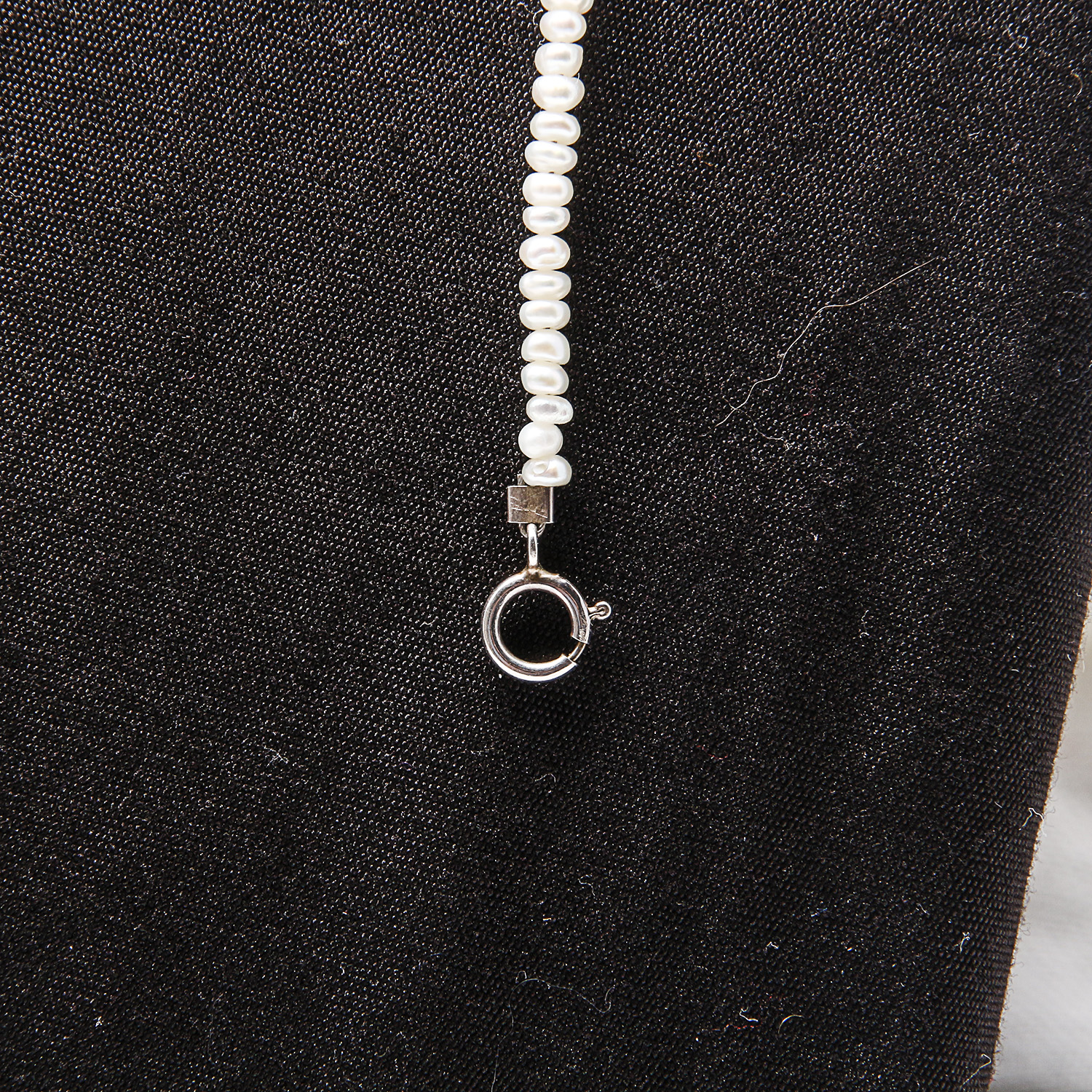 Artisan Crafted Seed Pearl Necklace with Multicolored Pearl Drop