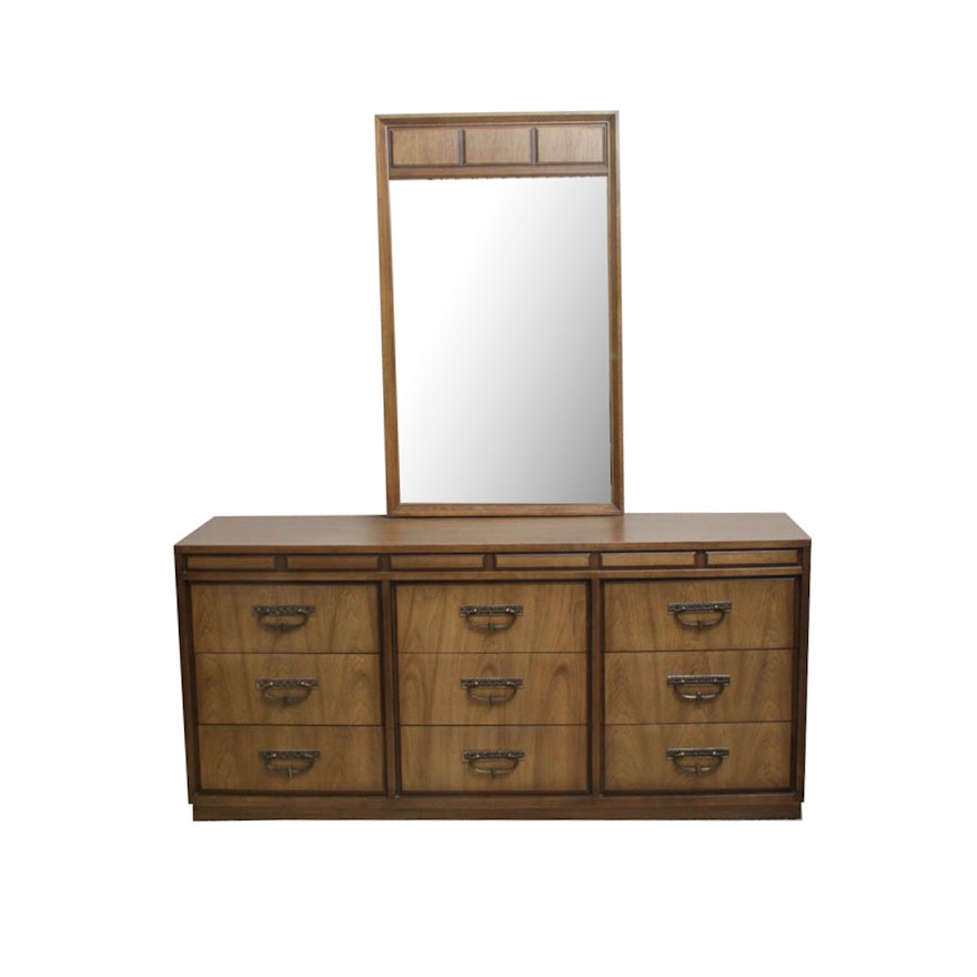 Vintage Wooden Dresser with Mirror