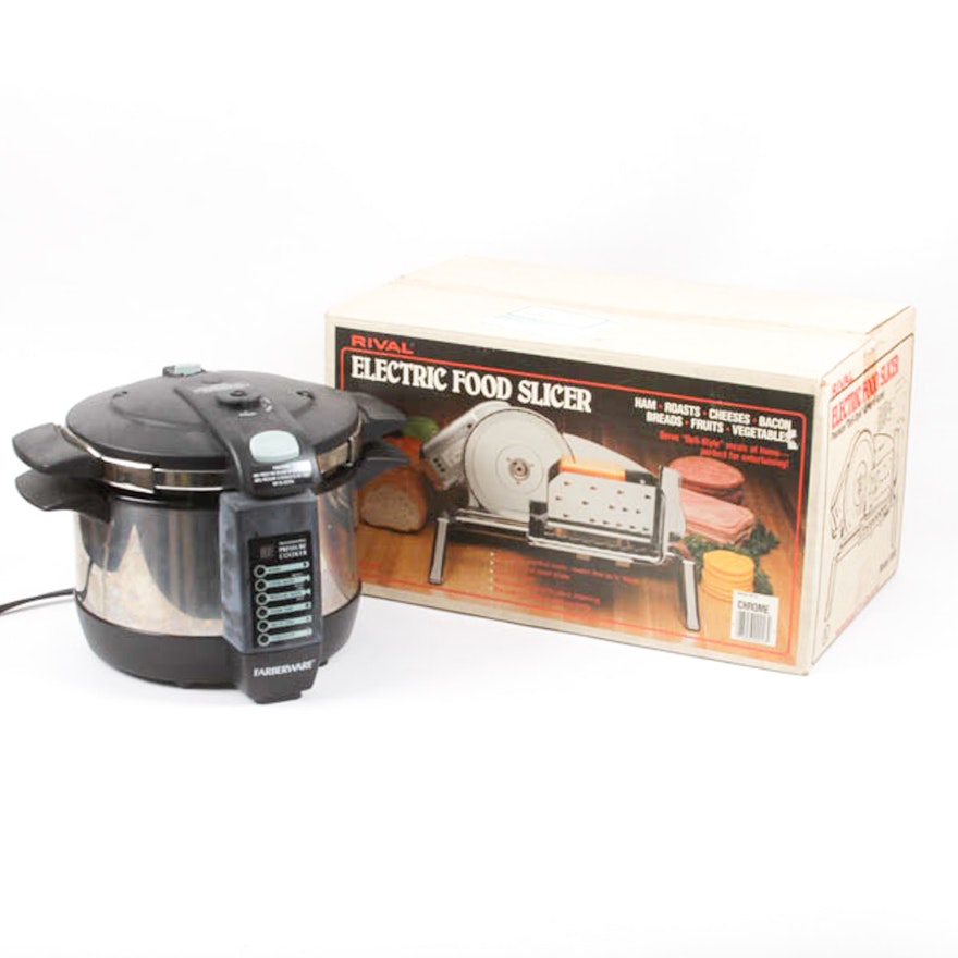 Electric Pressure Cooker and Rival Electric Food Slicer