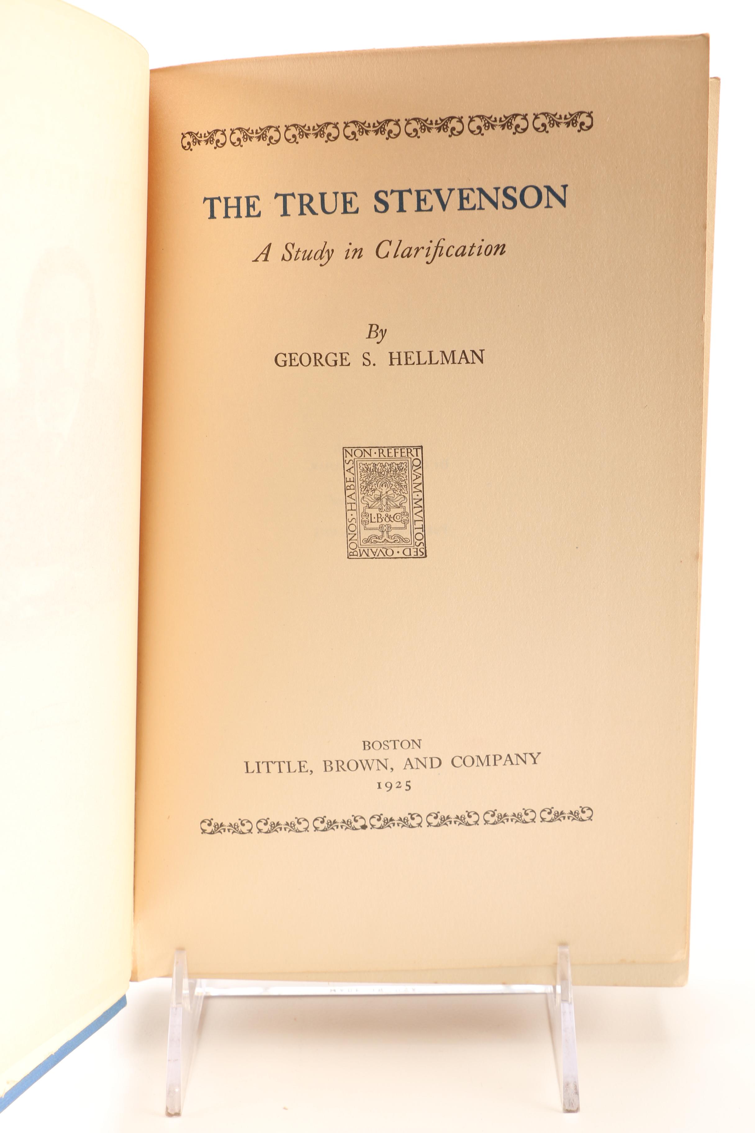 1925 "The True Stevenson: A Study in Clarification" by George S. Hellman