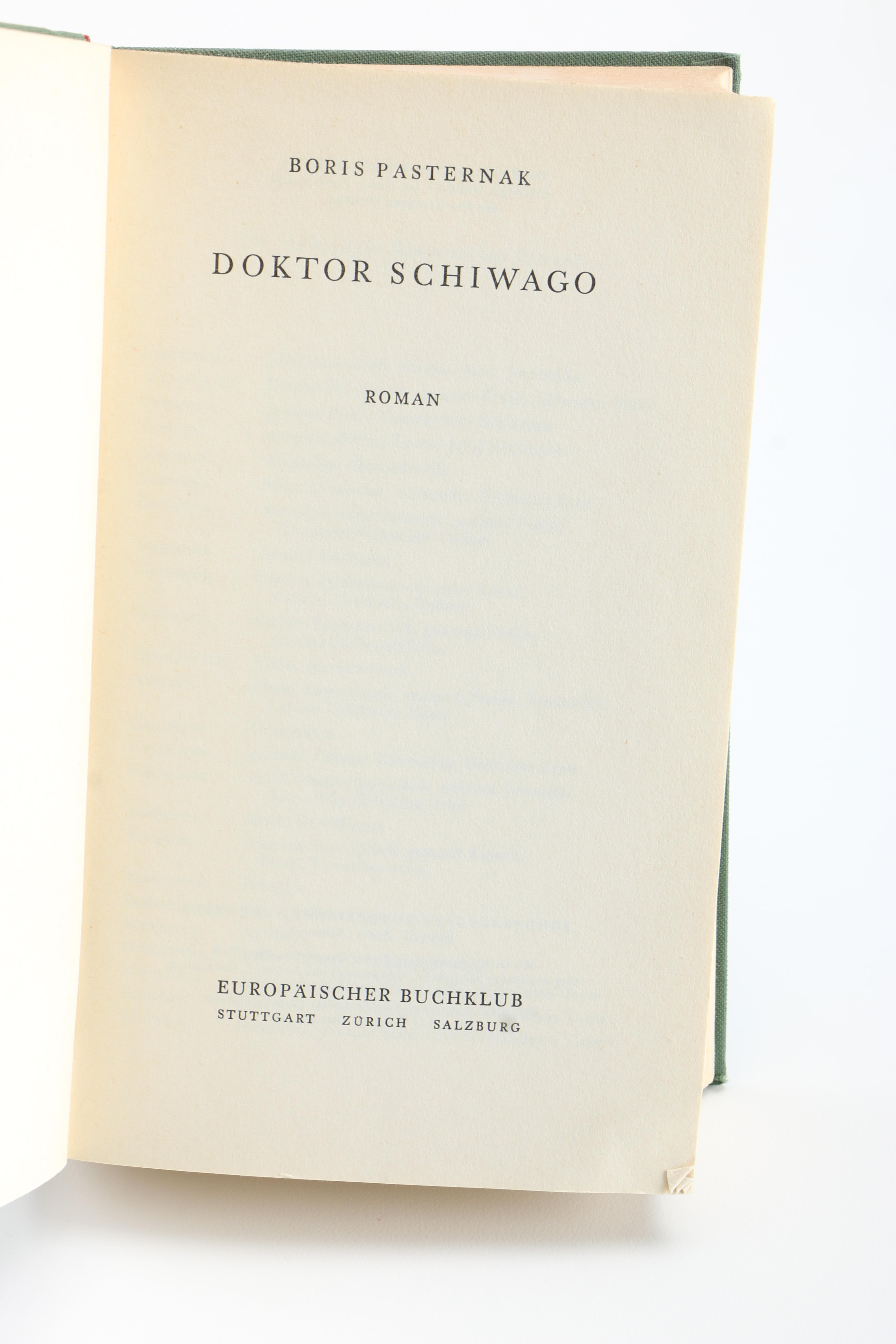 German-Language "Doktor Schiwago" by Boris Pasternak