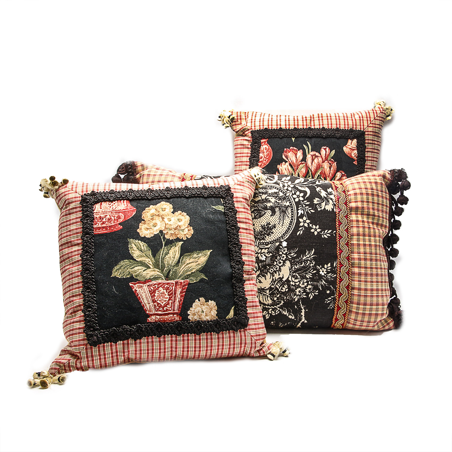 Collection of Decorative Pillows and Office Decor