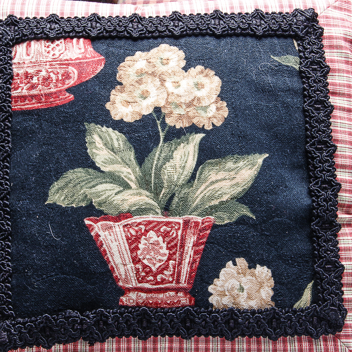 Collection of Decorative Pillows and Office Decor