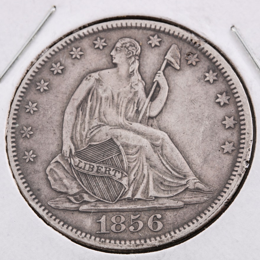 1856 Seated Liberty Silver Half Dollar